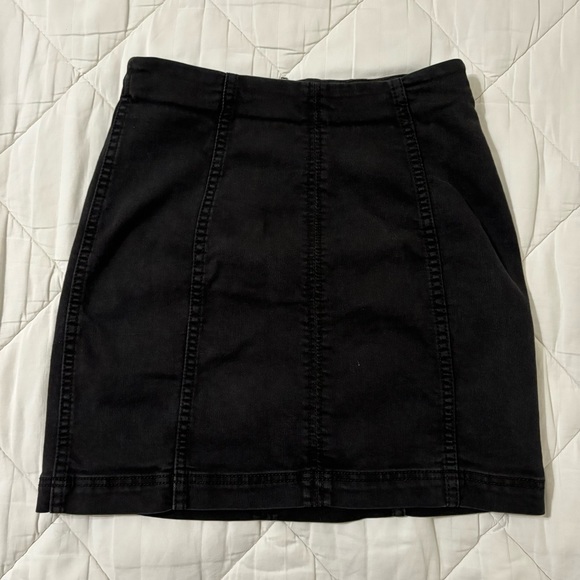Free People Black Jean Stretch Skirt - Picture 1 of 3